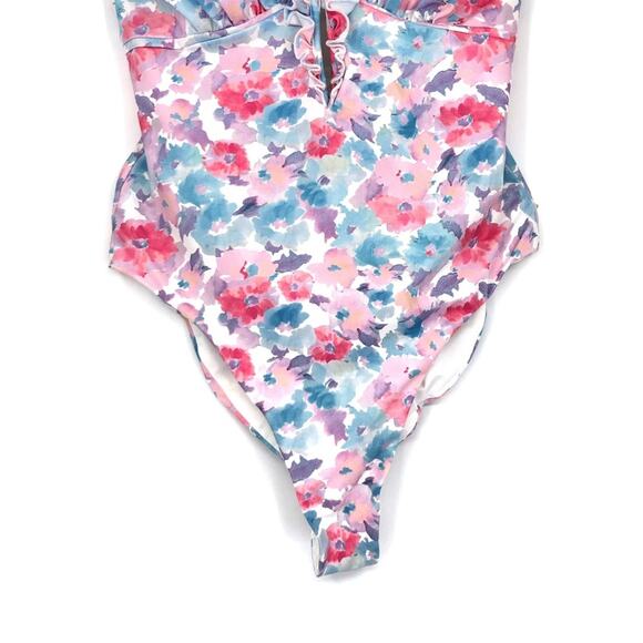 LOVESHACKFANCY Tibbie One-Piece Swimsuit Watercolor Floral Pastel S - Picture 5 of 12